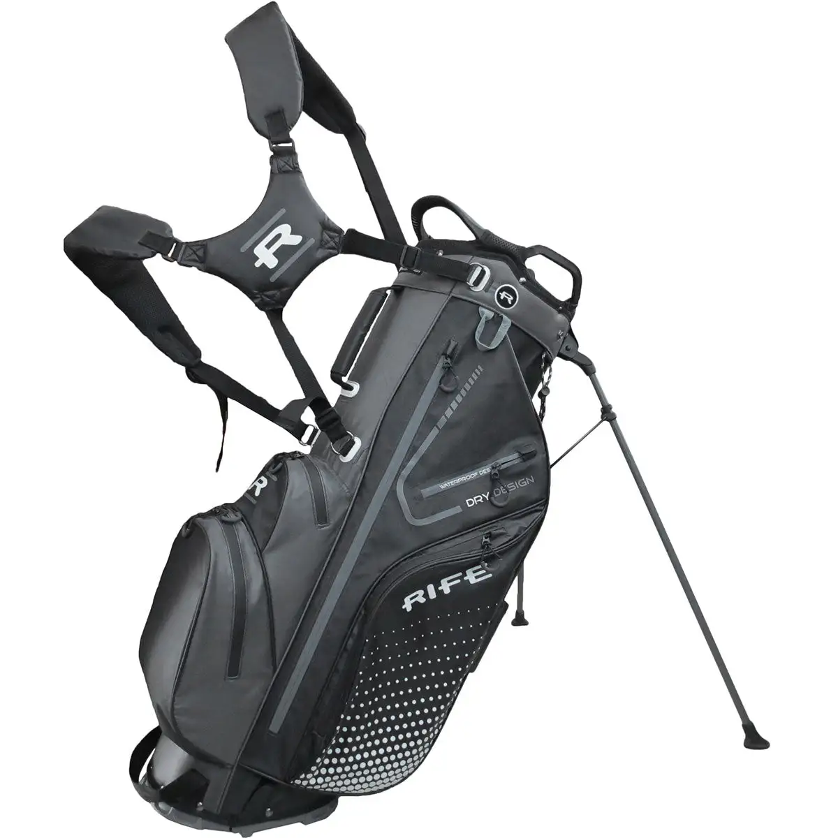 Andrew Morris Golf Rife Waterproof Golf Stand Bag - Black 3 Andrew Morris Golf Rife Waterproof Golf Stand Bag - Black