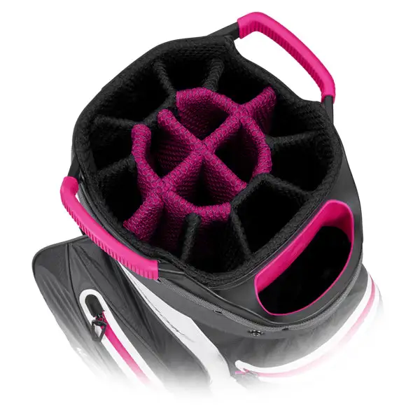 Callaway Hyperdry 15 Waterproof Golf Cart Bag - Charcoal/Pink 4 Callaway Hyperdry 15 Waterproof Golf Cart Bag - Charcoal/Pink - Image 2