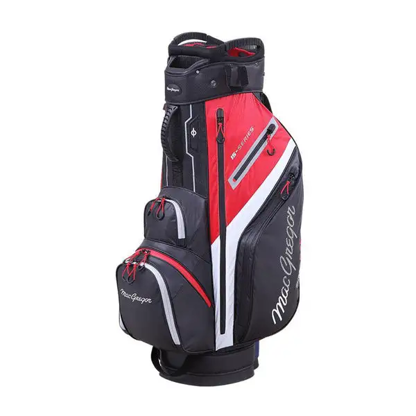 MacGregor 15-Series Water-Resistant 10" Golf Cart Bag - Black/Red 3 MacGregor 15-Series Water-Resistant 10" Golf Cart Bag - Black/Red