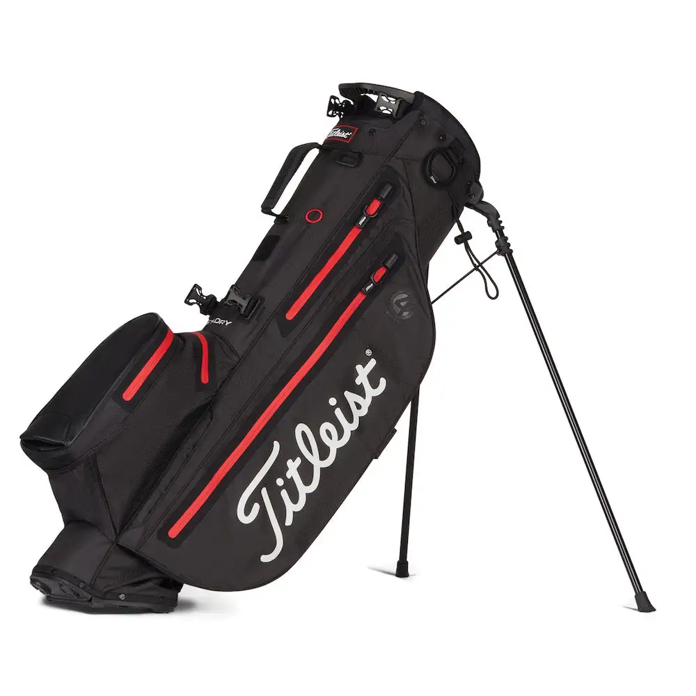 Titleist Players 4 Stadry Golf Stand Bag - Black/Black/Red 3 Titleist Players 4 Stadry Golf Stand Bag - Black/Black/Red