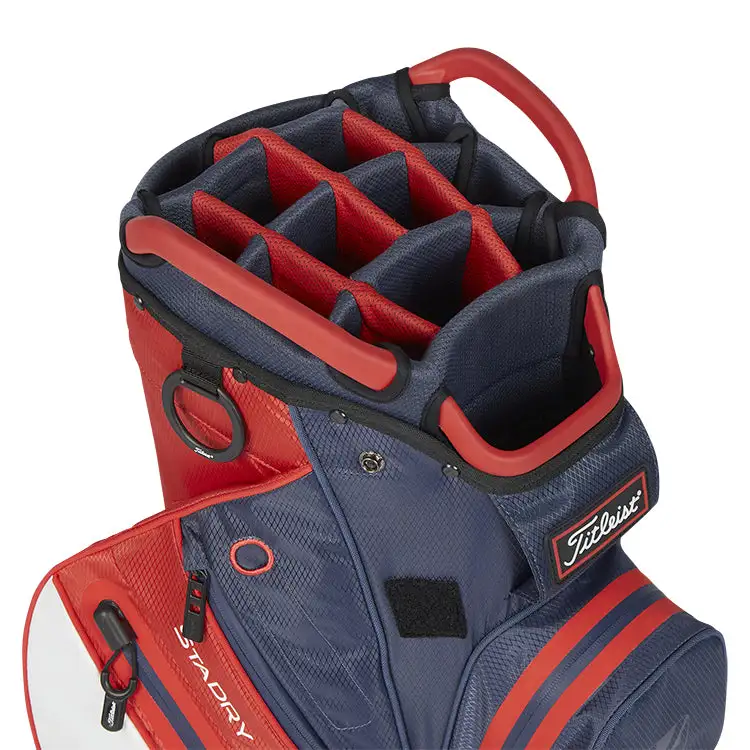 Titleist 2023 Cart 14 Stadry Golf Cart Bag - Navy/Red/White 4 Titleist 2023 Cart 14 Stadry Golf Cart Bag - Navy/Red/White - Image 2