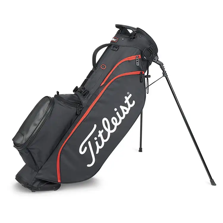 Titleist 2023 Players 4 Golf Stand Bag - Black/Black/Red 3 Titleist 2023 Players 4 Golf Stand Bag - Black/Black/Red